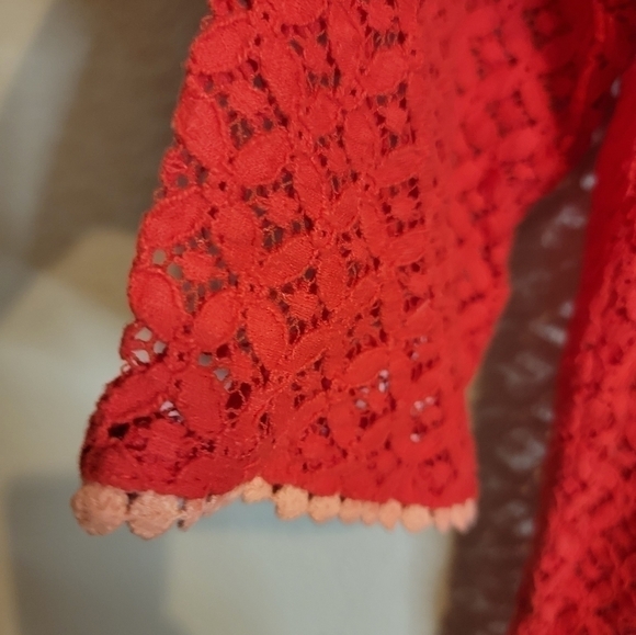 Antonio Melani Red eyelet Swim Cover Up size Large - Picture 3 of 7